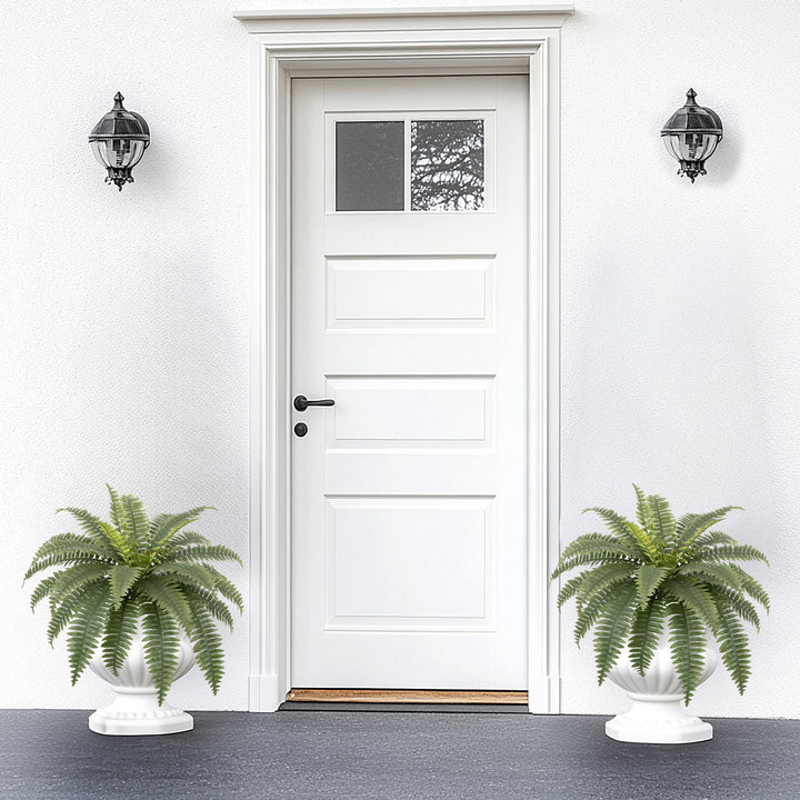 31in/39in/48in UV Resistant Artificial Ferns for Outdoors Large, Realistic Fake Boston Fern with Full Multiple Silk Fronds, Faux Boston Fern for Porch Outdoors, Garden or Hanging, 2 Pack