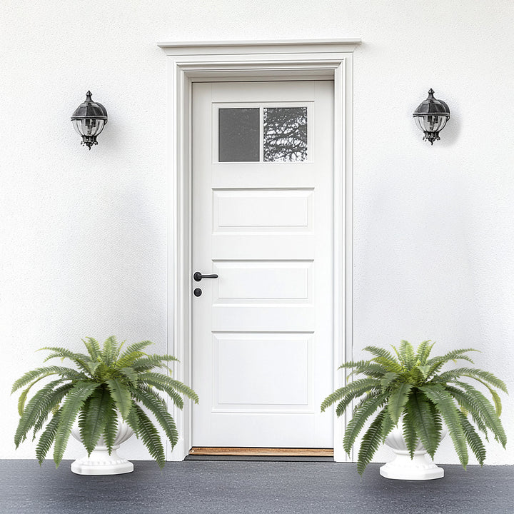 31in/39in/48in UV Resistant Artificial Ferns for Outdoors Large, Realistic Fake Boston Fern with Full Multiple Silk Fronds, Faux Boston Fern for Porch Outdoors, Garden or Hanging, 2 Pack