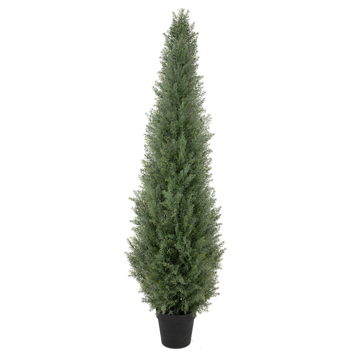 3ft/4ft/5ft UV Resistant Artificial Topiary Trees Outdoor, 60in Faux Cedar Tree with Full & Realistic Leaves, Fake Cypress Tree for Front Door Proch Patio Deck Balcony Yard Decor