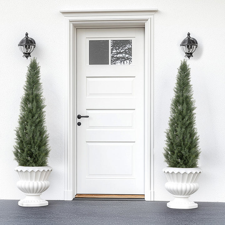 3ft/4ft/5ft UV Resistant Artificial Topiary Trees Outdoor, 60in Faux Cedar Tree with Full & Realistic Leaves, Fake Cypress Tree for Front Door Proch Patio Deck Balcony Yard Decor