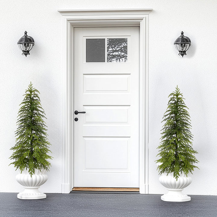 3ft/4ft /5ft Norfolk Pine Christmas Tree, 36in/48in/50in Real Touch Faux Norfolk Pine Tree with Clearly Textured Leaves, Sturdy Artificial Pine Tree for Porch Patio Outdoor Decor