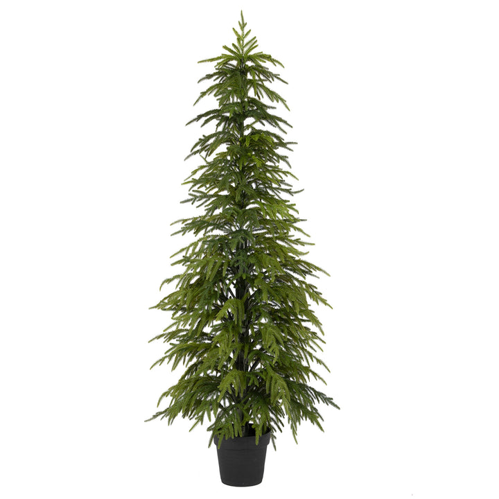 3ft/4ft /5ft Norfolk Pine Christmas Tree, 36in/48in/50in Real Touch Faux Norfolk Pine Tree with Clearly Textured Leaves, Sturdy Artificial Pine Tree for Porch Patio Outdoor Decor