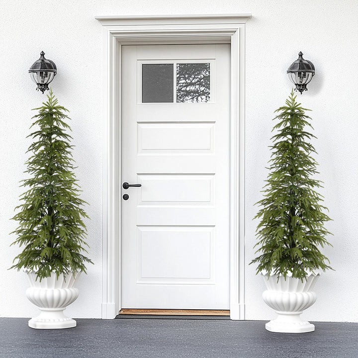 3ft/4ft /5ft Norfolk Pine Christmas Tree, 36in/48in/50in Real Touch Faux Norfolk Pine Tree with Clearly Textured Leaves, Sturdy Artificial Pine Tree for Porch Patio Outdoor Decor