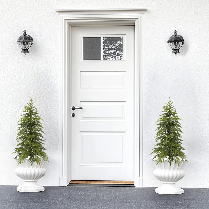 3ft/4ft /5ft Norfolk Pine Christmas Tree, 36in/48in/50in Real Touch Faux Norfolk Pine Tree with Clearly Textured Leaves, Sturdy Artificial Pine Tree for Porch Patio Outdoor Decor