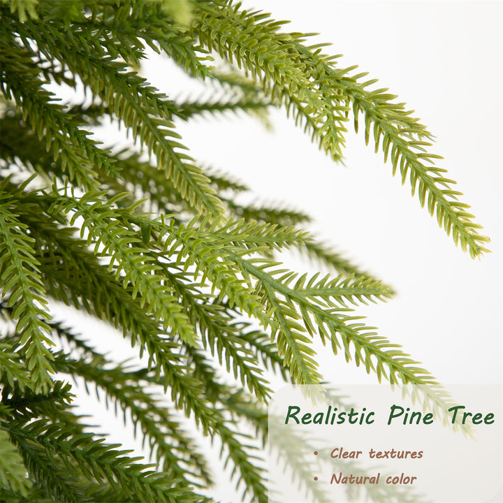 3ft/4ft /5ft Norfolk Pine Christmas Tree, 36in/48in/50in Real Touch Faux Norfolk Pine Tree with Clearly Textured Leaves, Sturdy Artificial Pine Tree for Porch Patio Outdoor Decor