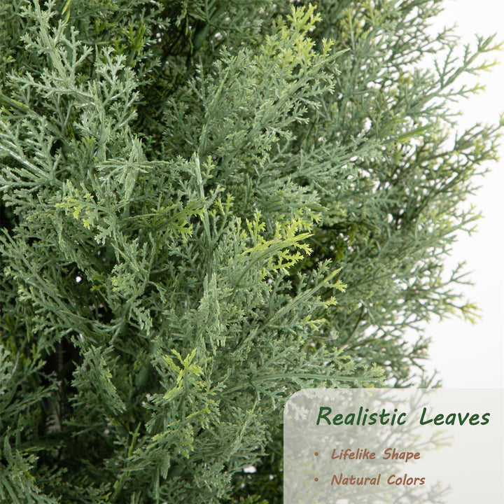 3ft/4ft/5ft UV Resistant Artificial Topiary Trees Outdoor, 60in Faux Cedar Tree with Full & Realistic Leaves, Fake Cypress Tree for Front Door Proch Patio Deck Balcony Yard Decor