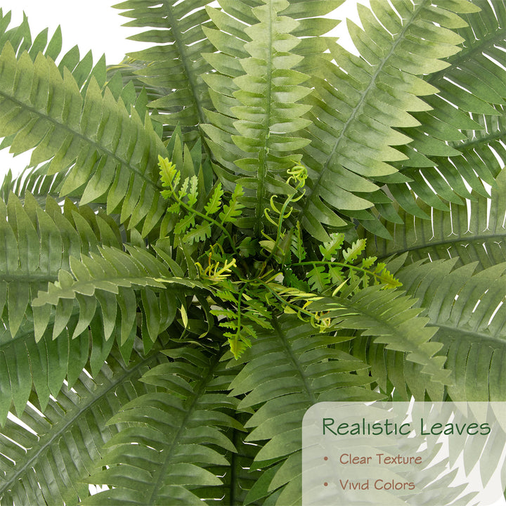 31in/39in/48in UV Resistant Artificial Ferns for Outdoors Large, Realistic Fake Boston Fern with Full Multiple Silk Fronds, Faux Boston Fern for Porch Outdoors, Garden or Hanging, 2 Pack