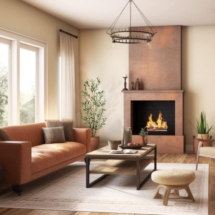 4ft/5ft/6ft/7ft Faux Olive Tree,Olive Trees Artificial Indoor with Natural Wood Trunk and Realistic Leaves and Fruits. 7 Feet(84in) Fake Olive Tree for Home House Office Décor.