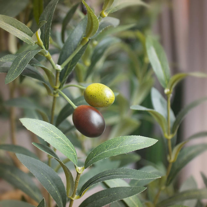 4ft/5ft/6ft/7ft Faux Olive Tree,Olive Trees Artificial Indoor with Natural Wood Trunk and Realistic Leaves and Fruits. 7 Feet(84in) Fake Olive Tree for Home House Office Décor.