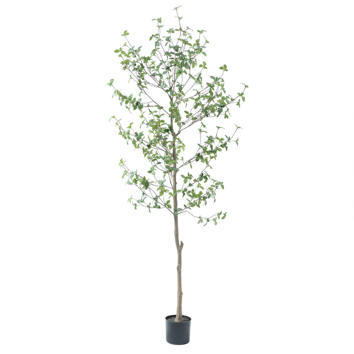 6ft/7ft Faux Quince Leaf Tree with Lifelike Leaves & Realistic Trunks, 72in Artificial Quince Leaf Tree for Garden, Home, Office, Porch, Balcony,Living Room Decor.