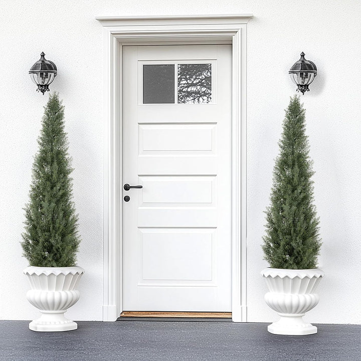 3ft/4ft/5ft UV Resistant Artificial Topiary Trees Outdoor, 60in Faux Cedar Tree with Full & Realistic Leaves, Fake Cypress Tree for Front Door Proch Patio Deck Balcony Yard Decor