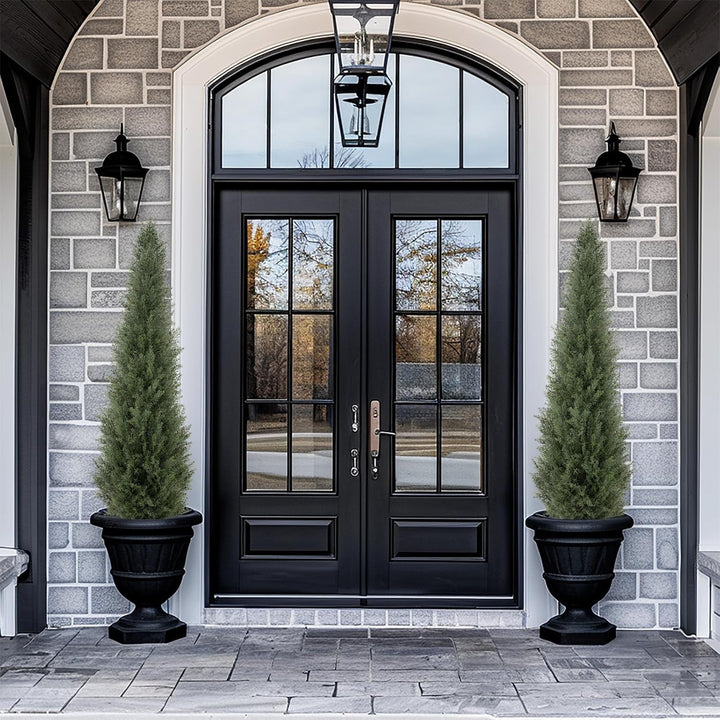 3ft/4ft/5ft UV Resistant Artificial Topiary Trees Outdoor, 60in Faux Cedar Tree with Full & Realistic Leaves, Fake Cypress Tree for Front Door Proch Patio Deck Balcony Yard Decor