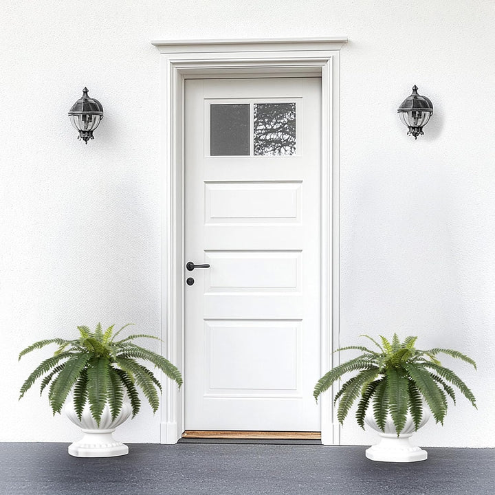 31in/39in/48in UV Resistant Artificial Ferns for Outdoors Large, Realistic Fake Boston Fern with Full Multiple Silk Fronds, Faux Boston Fern for Porch Outdoors, Garden or Hanging, 2 Pack