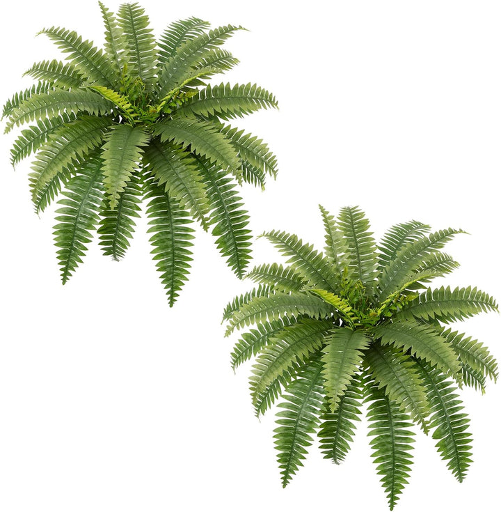 31in/39in/48in UV Resistant Artificial Ferns for Outdoors Large, Realistic Fake Boston Fern with Full Multiple Silk Fronds, Faux Boston Fern for Porch Outdoors, Garden or Hanging, 2 Pack