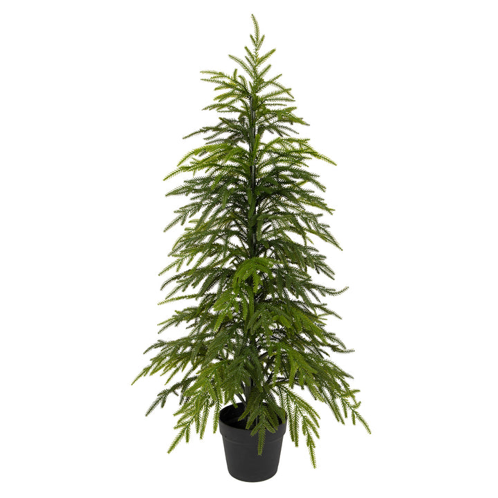 3ft/4ft /5ft Norfolk Pine Christmas Tree, 36in/48in/50in Real Touch Faux Norfolk Pine Tree with Clearly Textured Leaves, Sturdy Artificial Pine Tree for Porch Patio Outdoor Decor