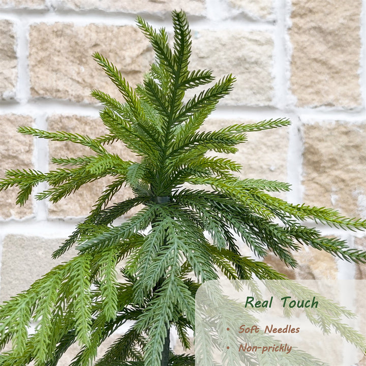 3ft/4ft /5ft Norfolk Pine Christmas Tree, 36in/48in/50in Real Touch Faux Norfolk Pine Tree with Clearly Textured Leaves, Sturdy Artificial Pine Tree for Porch Patio Outdoor Decor